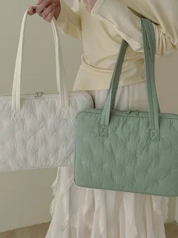 Sac pour Ordinateur Portable pour Femmes avec Noeud Brodé Style Japonais Sac Cabas en Nylon