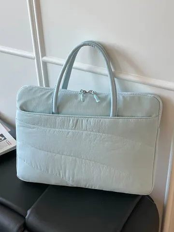 Korean Style Quilted Laptop Bag Thin Anti Shock Notebook Protective Sleeve Simple Business Commuting Women Handbag