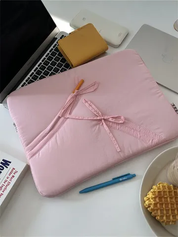 Ins Süße Schleife Baumwolle Laptoptasche Tragbare Tablet Schutztasche Wasserdichte Tasche Minimalistischer Computer Koffer