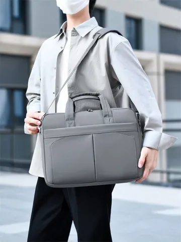 Borsa per Laptop da Lavoro Minimalista per Uomini Donne 16 Pollici Grande Capacità Impermeabile Antiurto Cartella Borsa a Tracolla
