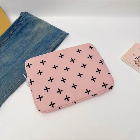 Korean Style Waterproof Nylon Laptop Sleeve Cute Floral Tablet Case Pouch Bag For Notebook And IPad Universal