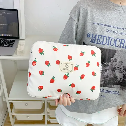 Y2K Aesthetic Cute Cartoon Print Laptop Sleeve Bag Waterproof Polyester Lightweight Protective Tablet Case For Student