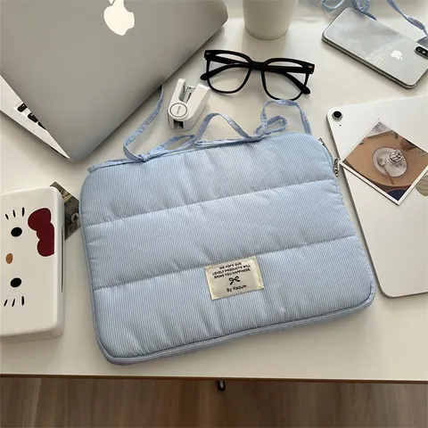 Korean Style Ocean Wind Bowknot Tablet Computer Bag Laptop Storage Inner Sleeve Polyester Cute Daily Casual Handbag