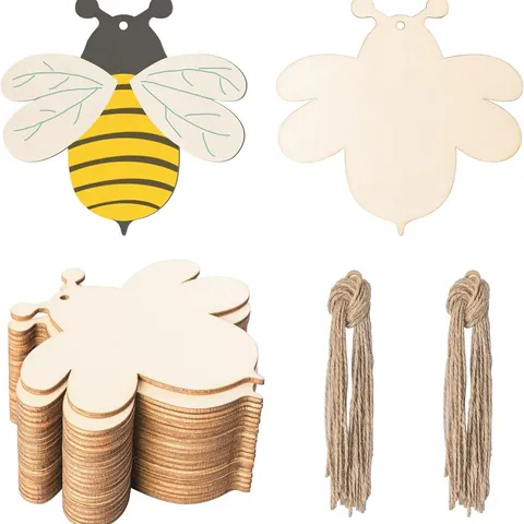 Unfertige Hölzerne Bienenförmige Ornamente DIY Holzteile Mit Hanfseil Für Handwerk Party Hochzeit Geburtstag Dekoration