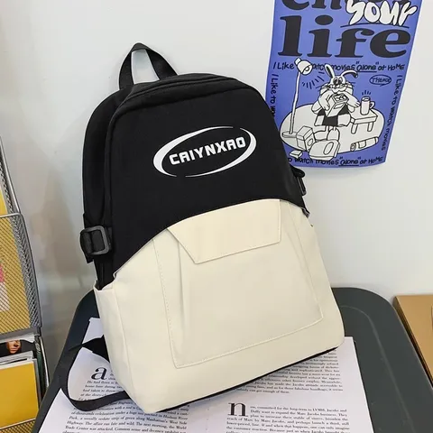 Κoreatiko Styl Casual Unisex Sakidio Platis Moda Scholi Vivlio Tsanta Taxidi Laptop Daypack Me Pollaples Tsepes