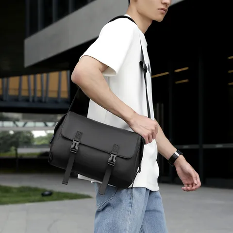 Bolso Bandolera Vintage Casual para Hombre Impermeable Crossbody Ligero Gran Capacidad Bolso de Hombro Diario