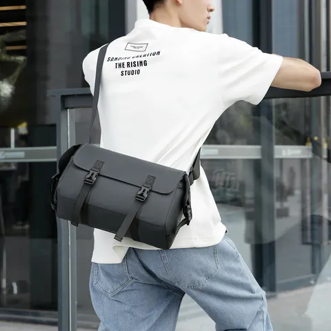 Bolso Bandolera Vintage Casual para Hombre Impermeable Crossbody Ligero Gran Capacidad Bolso de Hombro Diario