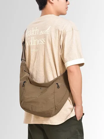 Ανδρική Casual Τσάντα Crossbody Μεγάλης Χωρητικότητας από Νάιλον Απλή Μονόχρωμη Ευέλικτη Ώμου Μασχάλης