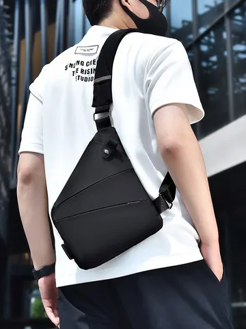 Andrikí Tsánta Stíthous Adiávrochi Polyesters Crossbody Hiastí Tsánta elafriá Casual Athlitikí Tsánta Ómou