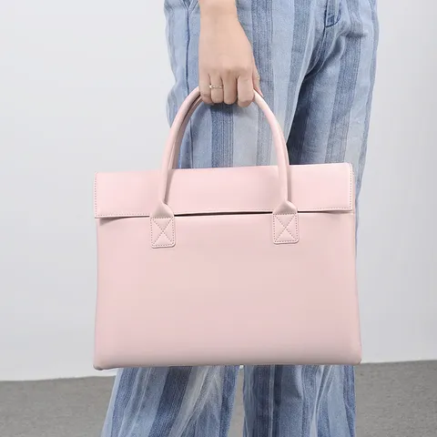 Uomini Donne Business Pendolarismo Valigetta per Portatile Grande Capacità Pelle PU Borsa a Mano Tinta Unita Ufficio Borsa per Computer