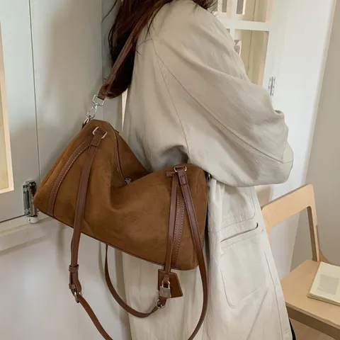 Damen Mode PU Leder Tragetasche Große Kapazität Lässige Umhängetasche Retro Pendler Handtasche