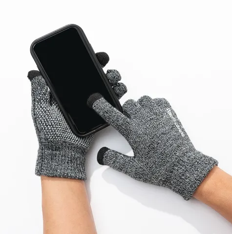 Gants Tactiles Tricotés Acrylique Chauds Gants de Cyclisme d'Hiver Motif de Lettre Antidérapant pour Hommes et Femmes