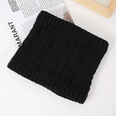 Scaldacollo Lavorato a Maglia Foderato in Pile Caldo Invernale Unisex Sciarpa a Treccia Termica da Esterno Scaldacollo Moda Sciarpa Casual