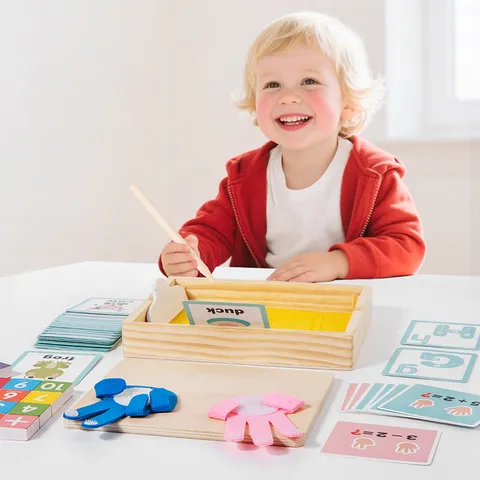 Hoelzernes Fingerzaehlen Mathe Lernspielzeug Montessori Lernhilfe Vorschule Rechenspielzeug Kindergeschenk