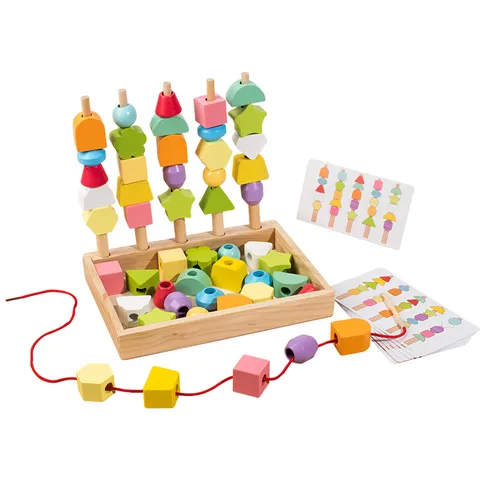 Montessori Wooden Sorting And Stacking Toys Geometric Shape Color Recognition Educational Learning Toy For Toddlers Kids