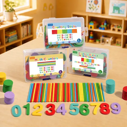 Kinder Mathe Pädagogisches Lernspielzeug Zählstäbchen Und Zahlen Holzspielzeug Box Set