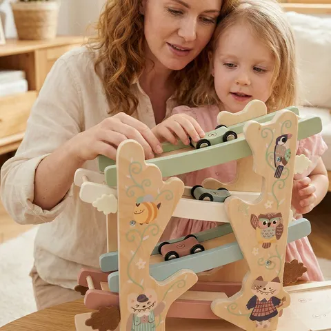 Holz Bahn Gleitauto Spielzeug Pädagogisches Gleitauto Mit Mehrschicht Design Cartoon Tier Muster Für Kinder Kleinkind