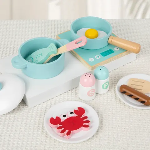 Kinder Hölzernes Simulationsküche Kochgeschirr Set Rollenspiel Pädagogisches Kochspielzeug Für Kinder Interaktives Spiel Geschenk