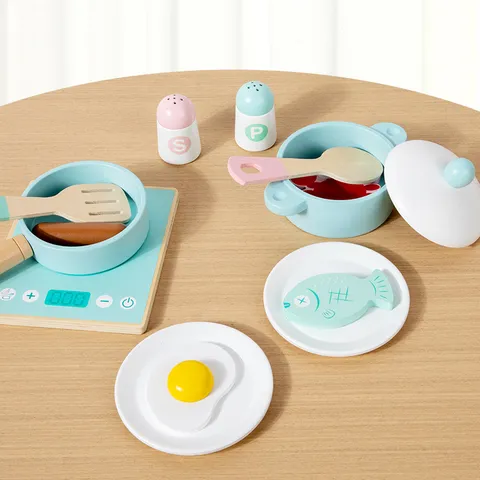 Kinder Hölzernes Simulationsküche Kochgeschirr Set Rollenspiel Pädagogisches Kochspielzeug Für Kinder Interaktives Spiel Geschenk