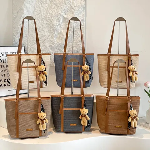 Sac Cabas Décontracté de Grande Capacité pour Femmes Minimaliste Urbain Cuir Synthétique Sac à Bandoulière Quotidien