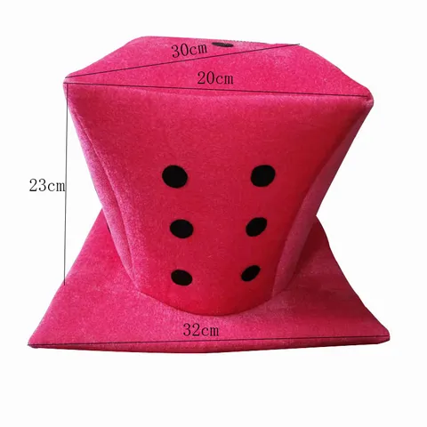 Sombrero de Dado de Felpa Rosa Novedad Accesorio de Disfraz de Fiesta Divertido para Evento de Rendimiento de Festival