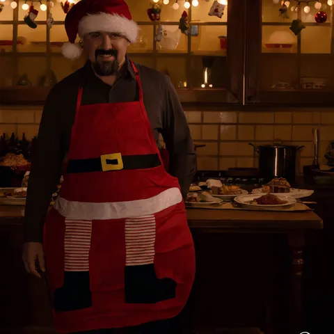 Natale Grembiule Babbo Natale Festivo Rosso Tessuto Non Tessuto Cucina Cottura Grembiule Festa di Vacanza Decorazione Per Donne Uomini