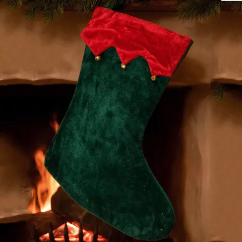 Chaussette de Noël Sac Cadeau Ornement Suspendu de Cheminée Décoration de Fête de Vacances Polyester Support de Cadeau Festif