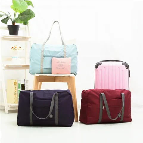 Large Capacity Waterproof Travel Duffel Bag Foldable Portable Gym Tote Luggage Trolley Sleeve Bag