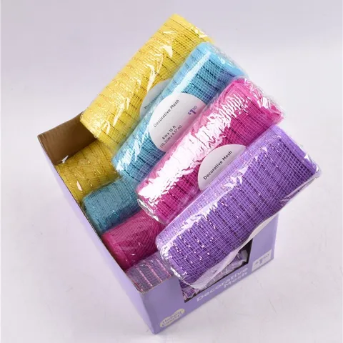 Easter Deco Mesh Ribbon Colorful Mesh Ribbon For DIY Floral Arrangement And Holiday Party Decoration Solid Color Ribbon