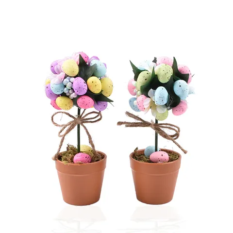Paasei Tafeldecoratie Kleurrijke Simulatie Ei Bloempot Lente Huis Feest Scene Arrangement Ornament