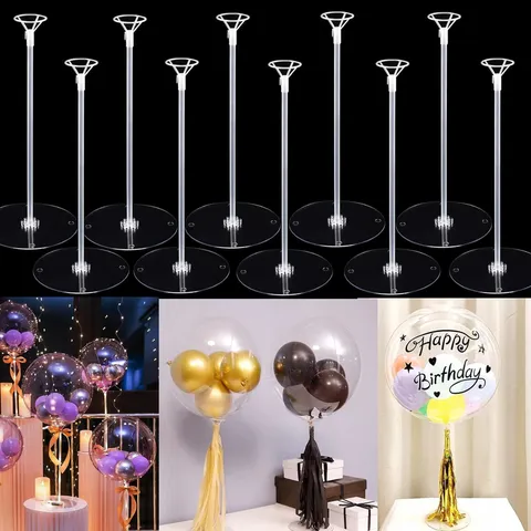 Clear Plastic Balloon Stand Kit Table Centerpiece Balloon Column Holder For Birthday Wedding Party Decoration