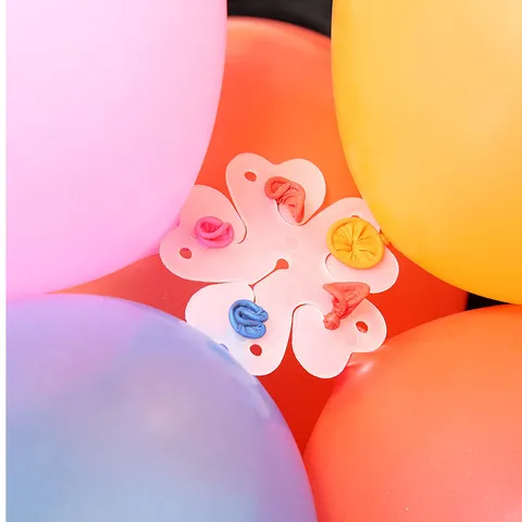 Plastic Balloon Clip Six in One Plum Blossom Shaped Holder Connector For Wedding Party Birthday Room Decoration