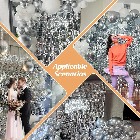 Panneaux Muraux de Paillettes Brillantes Fond de Mur de Paillettes Carré pour Anniversaire Mariage Fête Décoration de Scène