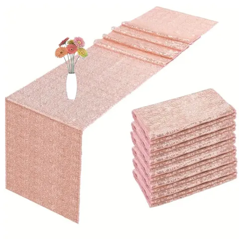 Chemin de Table Pailleté Scintillant Nappe Décorative Housse de Table pour Mariage Anniversaire Fête de Noël Salle à Manger Décoration