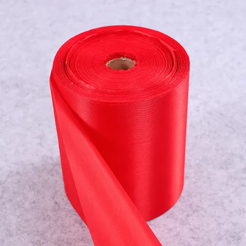 Rotolo Tessuto Raso Rosso Festivo Decorazione Festa Matrimonio Nastro Cerimonia Materiale Tessuto Largo Per Evento