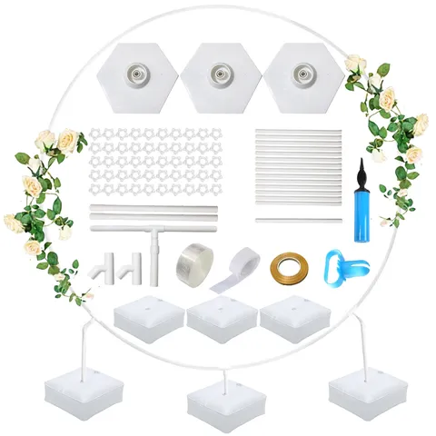 Kit de Support d'Arche de Ballons Rond Pour Fête d'Anniversaire Décoration de Mariage Accessoires d'Agencement de Scène Support en Plastique