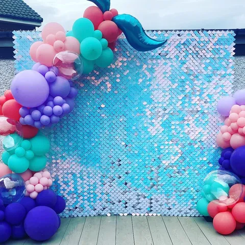 Panneau Mural Scintillant en Plastique Écaille de Poisson Toile de Fond à Paillettes pour Décoration d'Événement de Mariage Fête d'Anniversaire