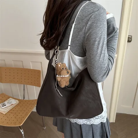 Grand Sac Sous-Bras de Trajet pour Femmes Sac Cabas Mode Décontracté Sac Bandoulière Cuir Synthétique Sac à Main