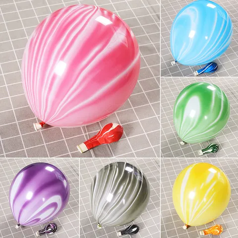 Ballons en Latex Agate Épaissis Motif Marbre Nuage Ballons Colorés Pour Fête d'Anniversaire Décoration de Mariage