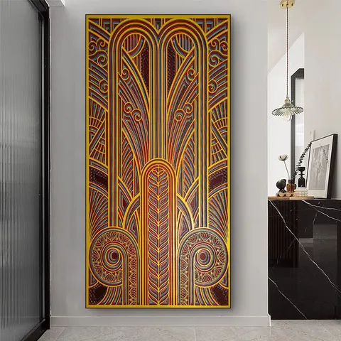 Nordic Style Mandala Wooden Wall Art Layered Relief Carving Abstract Geometric Geometric Hand Painted Artwork For Entrance Living Room Home Decor