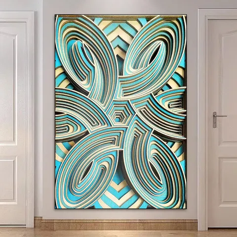 Nordic Style Wooden 3D Layered Carving Decorative Wall Art Geometric Mandala Abstract Relief Sculpture For Living Room Bedroom Office Background Wall Decor