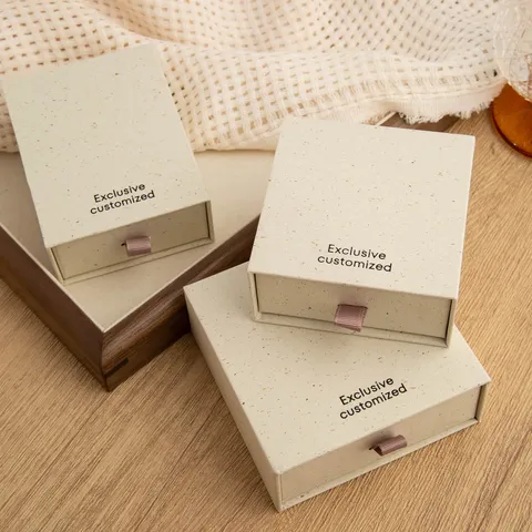 Scatola Portagioie a Cassetto in Carta Riciclata Ecologica Custodia Minimalista per Confezioni Regalo Per Anello Orecchini Collana Bracciale
