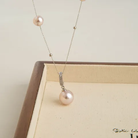 Französischer Stil Leichter Luxus Künstliche Perlenkette Für Damen Elegante Strass Schlüsselbeinkette Gypsophila Schmuck