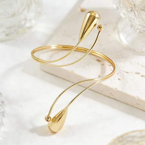 Bracciale da Braccio in Lega da Donna Aperto Regolabile Goccia d'Acqua Personalizzato Geometrico Fascia da Braccio Gioielli