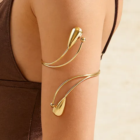 Bracciale da Braccio in Lega da Donna Aperto Regolabile Goccia d'Acqua Personalizzato Geometrico Fascia da Braccio Gioielli