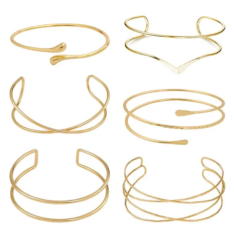 Modieuze Metalen Open Armband Voor Dames Minimalistisch Geometrisch Gelaagd Kruis Manchet Armring Sieraden Accessoire