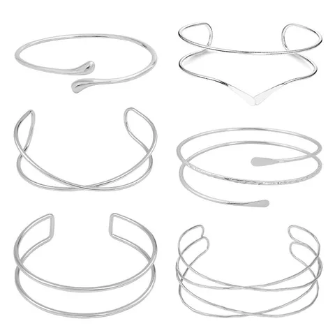 Modieuze Metalen Open Armband Voor Dames Minimalistisch Geometrisch Gelaagd Kruis Manchet Armring Sieraden Accessoire