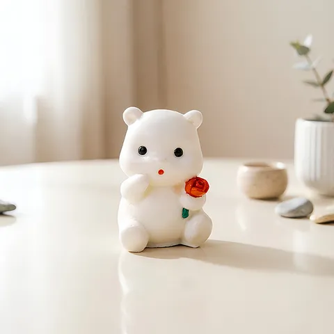 Cartoon Beer Siliconen Vorm Schattige Roos Hart Ballon Gevormd Fondant Cake Bakvorm DIY Aroma Kaars Gips Ambachtelijke Tool
