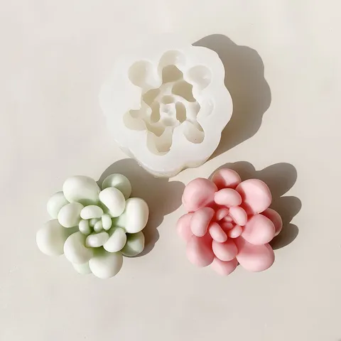 Succulent Plant Silicone Mold 3D Cactus Aromatherapy Candle DIY Mold For Soap Plaster Car Diffuser Stone Handmade Crafts Silicone Baking Mold
