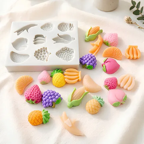 Multi Cavity Fruit Vegetable Silicone Mold For Candle Making Diffuser Stone Resin Craft Handmade Soap Fondant Cake Decoration Mold